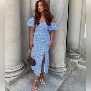 H&M Puff Sleeve Off The Shoulder Dress New